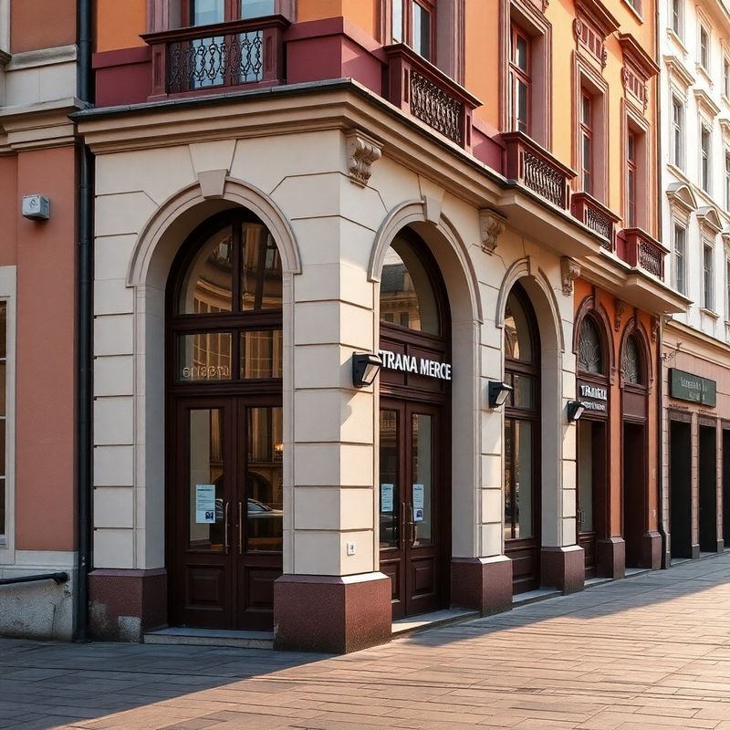 Intrarea cabinetului pe Strada Mercy în centrul Timișoarei